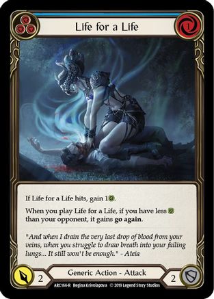 Life for a Life (Blue) (1st Edition Normal) [Arcane Rising]