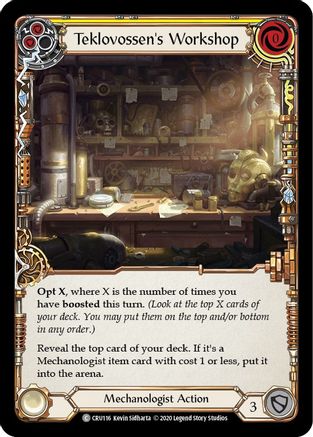 Teklovossen's Workshop (Yellow) (1st Edition Rainbow Foil) [Crucible of War]
