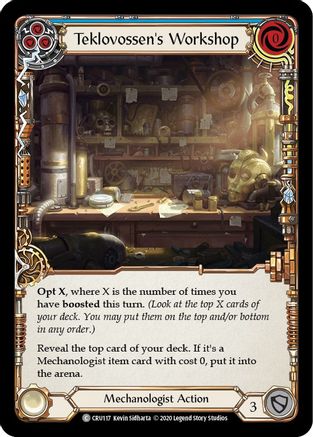 Teklovossen's Workshop (Blue) (1st Edition Normal) [Crucible of War]