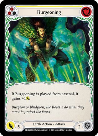 Burgeoning (Yellow) (Unlimited Edition Rainbow Foil) [Tales of Aria]