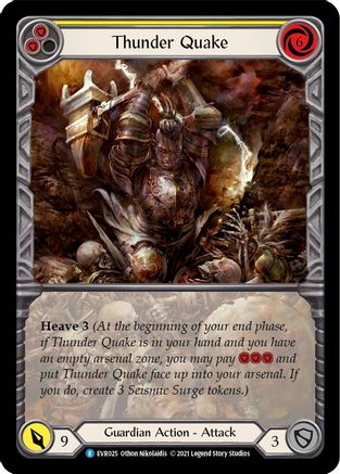 Thunder Quake (Yellow) (Extended Art) (1st Edition Rainbow Foil) [Everfest]