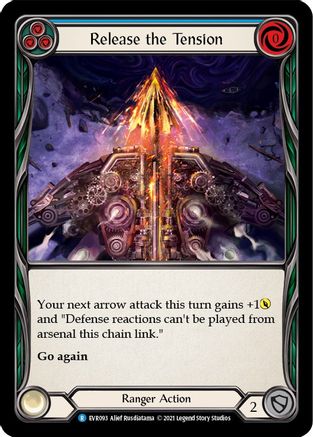 Release the Tension (Blue) (1st Edition Rainbow Foil) [Everfest]