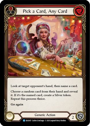 Pick a Card, Any Card (Red) (1st Edition Rainbow Foil) [Everfest]