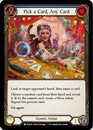 Pick a Card, Any Card (Blue) (1st Edition Rainbow Foil) [Everfest]