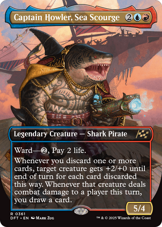 Captain Howler, Sea Scourge (Borderless) (Foil) [Aetherdrift]